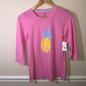 Crown & Ivy Pink Pineapple XL Top